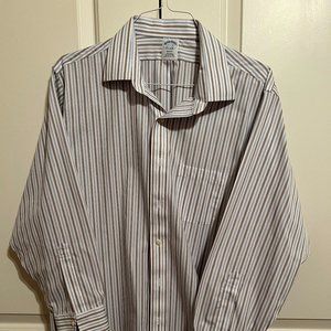 Brooks Brothers Dress Shirt Regent Fit Spread Collar 17.5 x 33